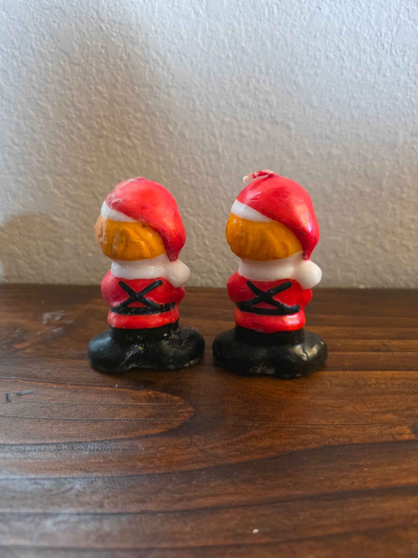 Two Vintage Christmas Drummer Boy Candles
