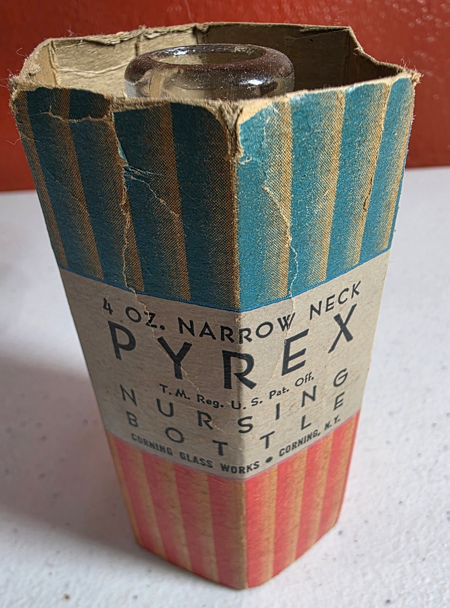 Vintage 4 oz. Narrow Neck Pyrex Nursing Bottle