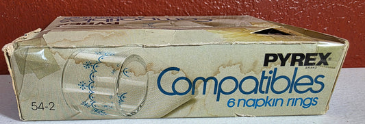 Pyrex Compatible Glass Napkin Rings produced in the 1970s. SNOWFLAKE GARLAND
