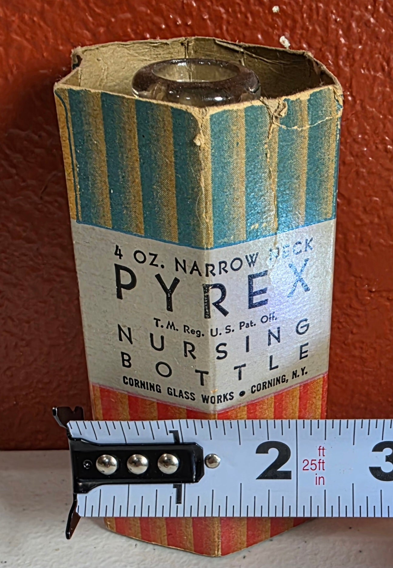 Vintage 4 oz. Narrow Neck Pyrex Nursing Bottle